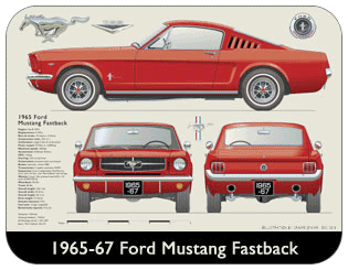 Ford Mustang Fastback 1965-67 Place Mat, Medium